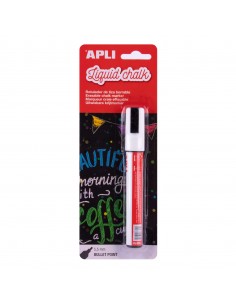 Apli Rotulador de Tiza Liquida - Punta Redonda de 5.5mm - Facil de Borrar con Paño Humedo - Secado Rapido y Uso Sencillo -