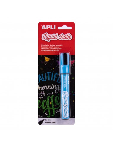 Apli Rotulador de Tiza Liquida - Punta Redonda de 5.5mm - Facil de Borrar con Paño Humedo - Secado Rapido y Uso Sencillo -