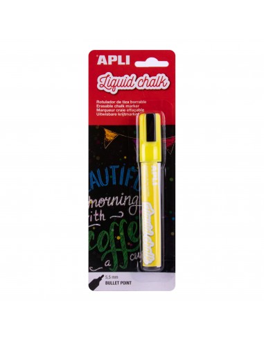 Apli Rotulador de Tiza Liquida - Punta Redonda de 5.5mm - Facil de Borrar con Paño Humedo - Secado Rapido y Uso Sencillo -