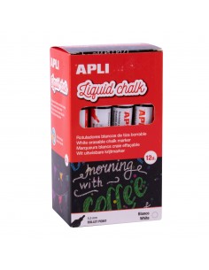 Apli Rotulador de Tiza Liquida - Punta Redonda de 5.5mm - Ideal para Pizarras-Plastico-Ventanas-Ceramica-Vinilos-Metal