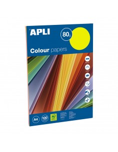 Apli Papel Color Surtido Fluorescente A4 100 Hojas