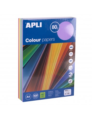 Apli Papel Color Surtido Intenso A4 500 Hojas