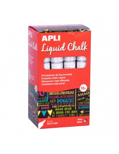 Apli Rotulador de Tiza Liquida Plata - Punta Redonda - Ideal para Pizarras-Plastico-Ventanas-Ceramica-Vinilos-Metal-Etc