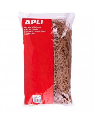 Apli Gomas Elasticas Ø 140 x 2mm - 1kg de Contenido - Gran Elasticidad y Resistencia - 70-de Caucho Natural