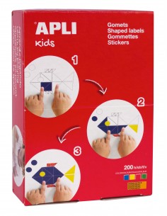 Apli Gomets Estrella Adhesivo Permanente - 12mm-16mm y 20mm - 7000 Gomets por Caja - Ideal para Escuelas y Talleres