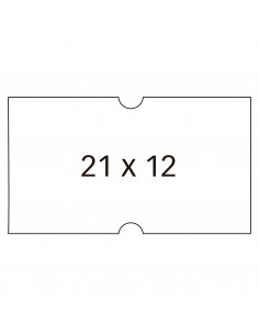 Apli Etiquetas Blancas para Maquinas Etiquetadoras de Precios de 1 Linea - Tamaño 21x12mm - Pack de 6 Rollos con 1000
