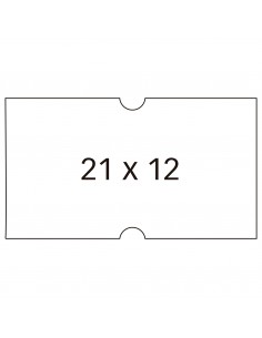Apli Etiquetas Blancas para Maquinas Etiquetadoras de Precios de 1 Linea - Tamaño 21 x 12mm - Pack de 6 Rollos con 1000