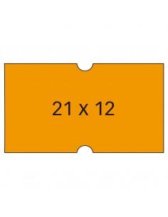 Apli Etiquetas Naranjas para Maquinas de Precios de 1 Linea - Tamaño 21x12mm - Pack de 6 Rollos - Adhesivo Permanente -