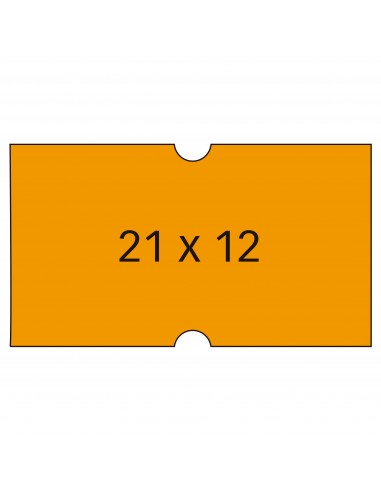 Apli Etiquetas Naranjas para Maquinas de Precios de 1 Linea - Tamaño 21x12mm - Pack de 6 Rollos - Adhesivo Permanente -