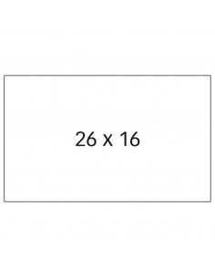 Apli Etiquetas Blancas para Maquinas Etiquetadoras de Precios de 2 Lineas - Tamaño 26 x 16mm - Pack con 6 Rollos de 1000