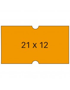 Apli Etiquetas Naranjas 21x12mm para Maquinas de Precios de 1 Linea - Pack de 6 Rollos con 1000 Etiquetas Rollo - Adhesivo