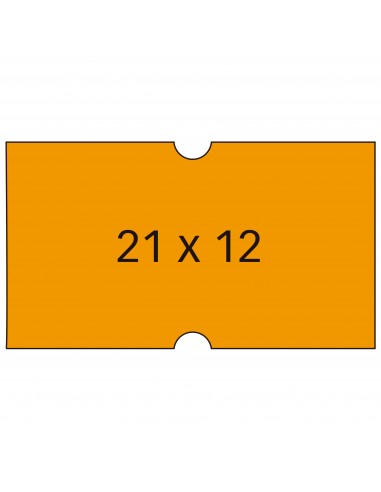 Apli Etiquetas Naranjas 21x12mm para Maquinas de Precios de 1 Linea - Pack de 6 Rollos con 1000 Etiquetas Rollo - Adhesivo