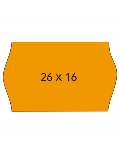 Apli Etiquetas Naranjas Removibles 26x16mm para Maquinas de Precios de 2 Lineas - Pack de 6 Rollos - Cantos Sinusoidales -