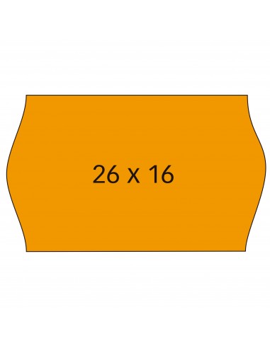 Apli Etiquetas Naranjas Removibles 26x16mm para Maquinas de Precios de 2 Lineas - Pack de 6 Rollos - Cantos Sinusoidales -