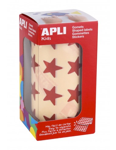 Apli Gomets Estrella 19.5mm - 1416 Unidades por Rollo - Adhesivo Permanente - Ideal para Actividades Infantiles