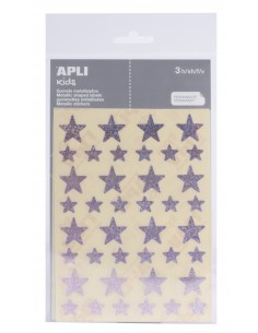 Apli Gomets Estrella Holograficos - Tamaño 12.5mm y 19.5mm - Adhesivo Permanente - 120 Gomets por Bolsa - Desarrollo de