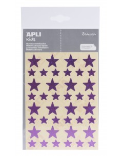 Apli Gomets Estrella Holograficos - Tamaño 12.5mm y 19.5mm - Adhesivo Permanente - 120 Unidades por Bolsa - Desarrollo de