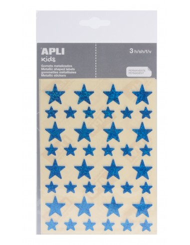 Apli Gomets Estrella Holograficos - Tamaño 12.5mm y 19.5mm - Adhesivo Permanente - 120 Gomets por Bolsa - Desarrollo de