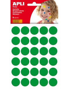 Apli Gomets Redondos Ø 20mm - 180 Unidades en 6 Hojas - Adhesivo Permanente - Desarrollo de Habilidades y Creatividad -