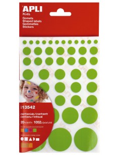 Apli Gomets Adhesivo Permanente - 1052 Gomets por Bolsa - Desarrollo de Habilidades Creativas y Psicomotrices - Cumple Normas
