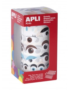 Apli Gomets Ojos de Colores - 23 Formas Diferentes - 30 Hojas Pretroqueladas - 1380 Gomets por Rollo