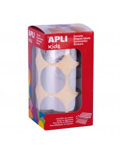 Apli Gomets Redondos Plata Metalizado - Ø33mm - 59 Hojas Pretroqueladas - Adhesivo Base Agua - Normas EN-71 y FSC