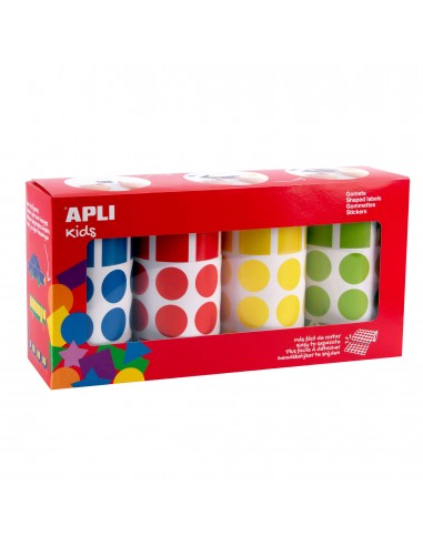 Apli Gomets Geometricos Surtidos Parchis - 20mm - Adhesivo Permanente - 8260 Gomets - 59 Hojas Pretroqueladas - 35 Gomets por