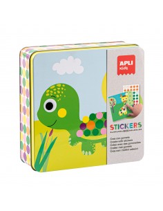 Apli Kids Juegos de Gomets Animales - 16 Laminas para Rellenar con Gomets - 8 Hojas de Gomets Removibles - Alto Valor
