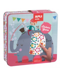 Apli Kids Juego de Gomets Elefante - 16 Laminas para Rellenar con Gomets - 10 Hojas de Gomets Removibles de Formas