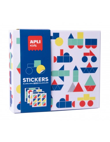 Apli Kids Juegos de Gomets Vehiculos - 200G Laminas Ilustradas - Gomets Removibles Geometricos - Alto Valor Didactico -