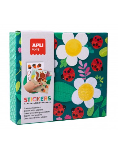 Apli Kids Juegos de Gomets Mariquita - 8 Laminas Ilustradas de 200G - 8 Hojas de Gomets Removibles Geometricos - Alto Valor