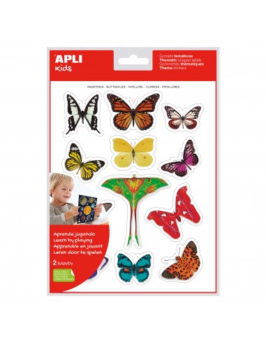 Apli Gomets Tematicos Realistas Mariposas - 24 Unidades por Bolsa - Adhesivo Removible - Fotografias a Todo Color - Adhesivo