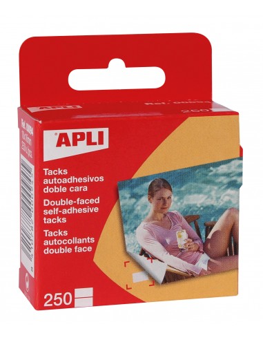 Apli Tacks Autoadhesivos Doble Cara 10x16mm - 250 Unidades por Caja - Ideal para Fotos-Scrapbooking y Manualidades - Libre