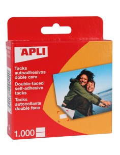 Apli Tacks Autoadhesivos Doble Cara - Tamaño 12x16 - 1000 Unidades por Caja - Ideal para Manualidades y Albumes - Libre de