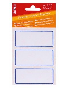 Apli Etiquetas Adhesivas Escolares Basicas - Tamaño 78x34mm - 6 Hojas (18 Etiquetas) - Adhesivo Permanente de Alta Calidad -