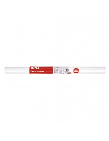 Apli Pizarra Blanca Adhesiva en Rollo 500x450 - Facil de Cortar y Pegar - Ideal para Presentaciones y Notas - Color Blanco