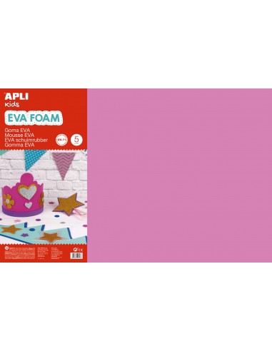 Apli Goma Eva Rosa 600x400 - 5 Hojas de Espuma Suave y Flexible