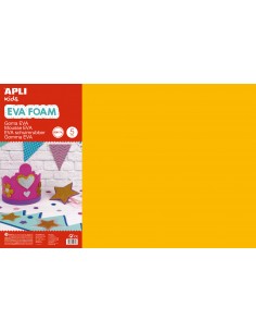 Apli Goma Eva Naranja 600x400 - 5 Hojas de Tamaño Grande y Flexible - Ideal para Manualidades y Decoracion