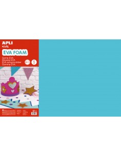 Apli Goma Eva Azul Claro 600x400 - 5 Hojas de Tamaño Estandar - Ideal para Manualidades y Decoracion
