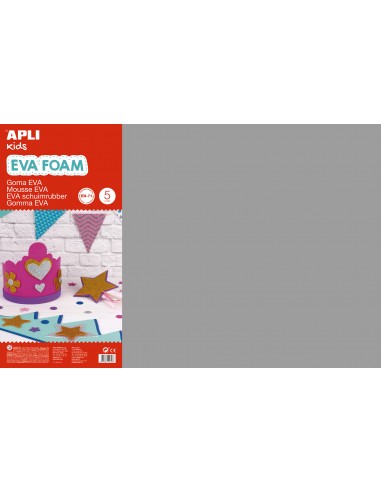 Apli Goma Eva Gris 600x400 - 5 Hojas de Alta Calidad y Facil de Cortar