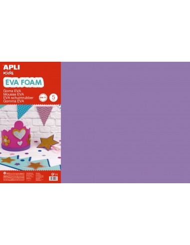 Apli Goma Eva Lila 600x400 - 5 Hojas de Espuma Suave y Flexible