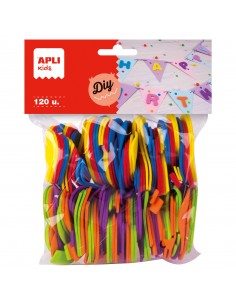 Apli Formas Goma Eva Numeros 120 U - Material Suave y Flexible - Facil de Cortar y Pegar - Ideal para Manualidades y