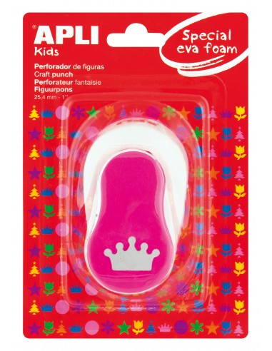 Apli Perforadora de Papel y Goma Eva en Forma de Corona - Figura de 25.4mm - Perforadora de Alta Calidad para Papel-Carton
