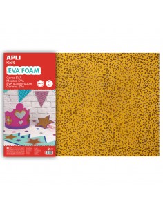 Apli Goma Eva Impresa Leopardo 600x400mm 3 Hojas - Material de Alta Calidad - Diseño de Leopardo Impreso - Tamaño Grande