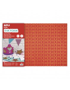 Apli Goma Eva Impresa Purpurina Estrellas 600x400 - 3 Hojas Brillantes y Resistentes
