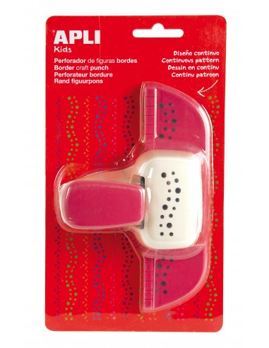Apli Perforadora de Papel para Bordes en Forma de Puntos - Altura de Figura 1cm - Guia de Corte Preimpresa - Deposito de