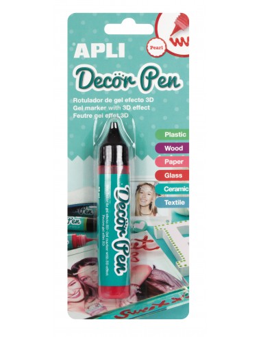 Apli Rotulador de Gel 3D con Acabado Perlado - 25ml - Ideal para Decorar Plastico-Madera-Papel-Cristal-Ceramica o Textil
