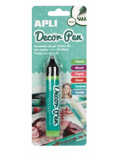 Apli Rotulador de Gel 3D con Acabado Perlado - 25ml - Ideal para Decorar Plastico-Madera-Papel-Cristal-Ceramica o Textil