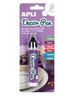 Apli Rotulador de Gel 3D Metalizado - 25ml - Personaliza Facilmente Regalos-Objetos-Tarjetas-Detalles-Fotos-Carpetas -