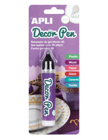 Apli Rotulador de Gel 3D Metalizado - 25ml - Personaliza Facilmente Regalos-Objetos-Tarjetas-Detalles-Fotos-Carpetas -
